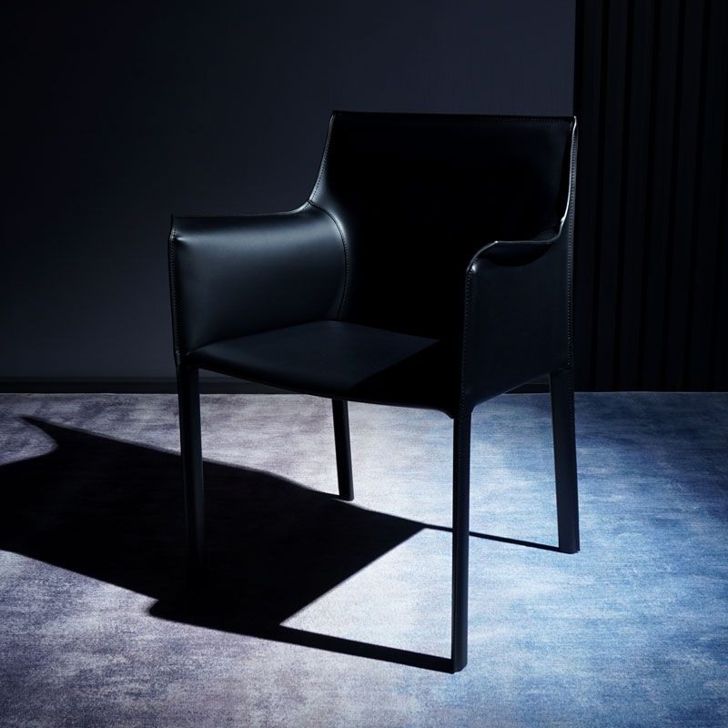 Chaise de salle à manger moderne en simili cuir, finition mate, fauteuils de salle à manger à dossier solide