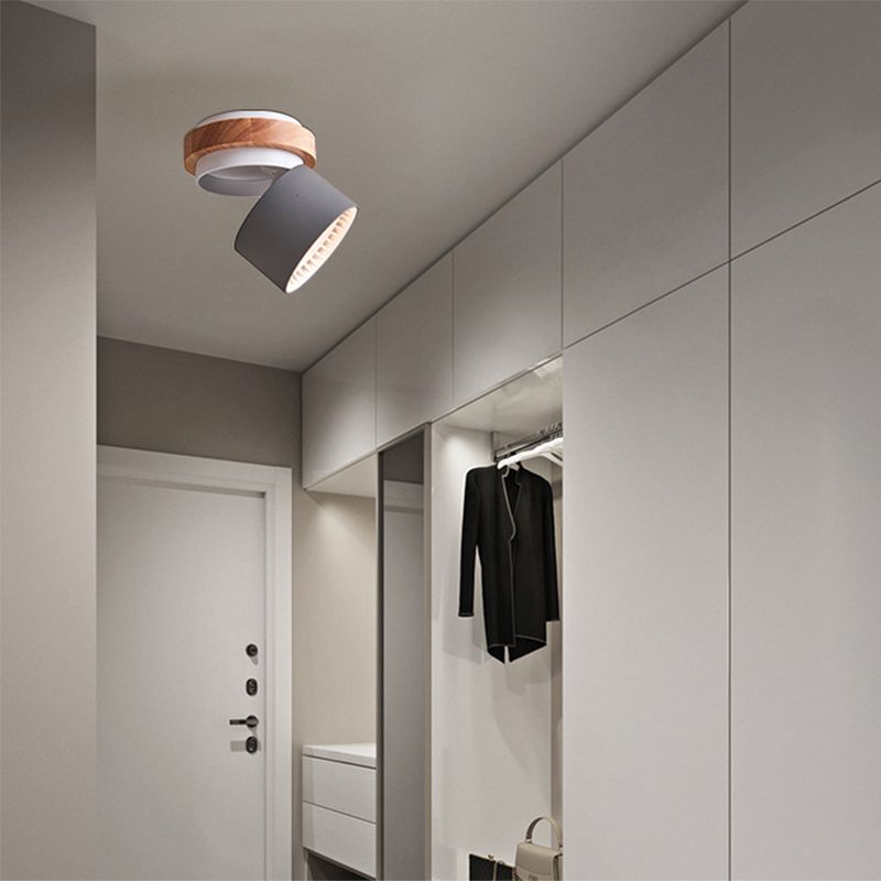 Metal Round Shaped Flush Mount Fixture Modern Style 1 Head Led Flush Light