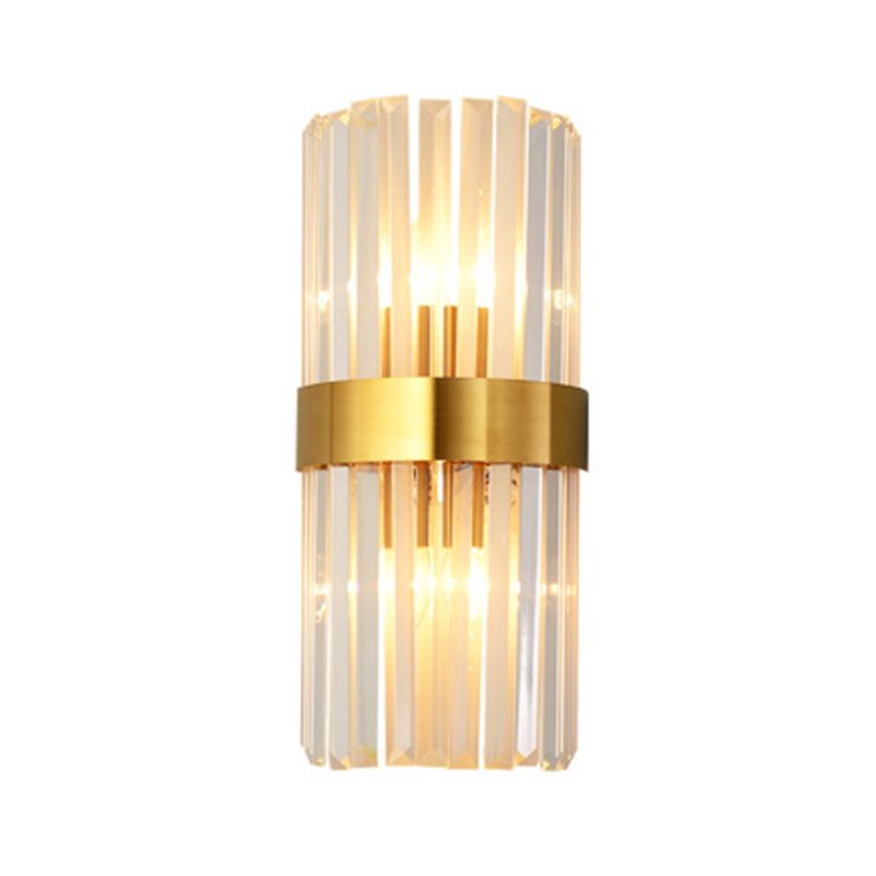 Clear Crystal Wall Mounted Light Fixture Modern Style 2-Lights Wall Lighting for Hotel