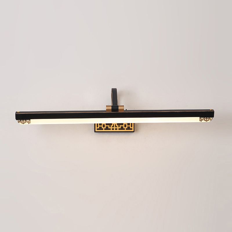 Obelle linéaire Mall Murce moderne 1 Miroir lumineux Miroir mural Moup Light Aymat en noir
