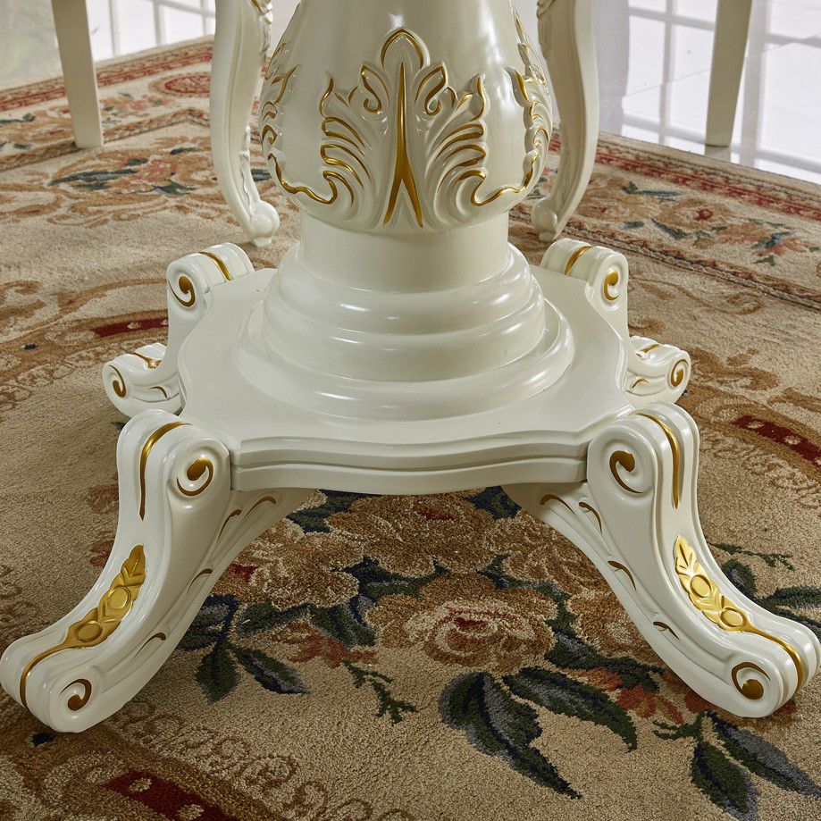 Mesa de mármol de mesa redonda victoriana de madera maciza con base de pedestal