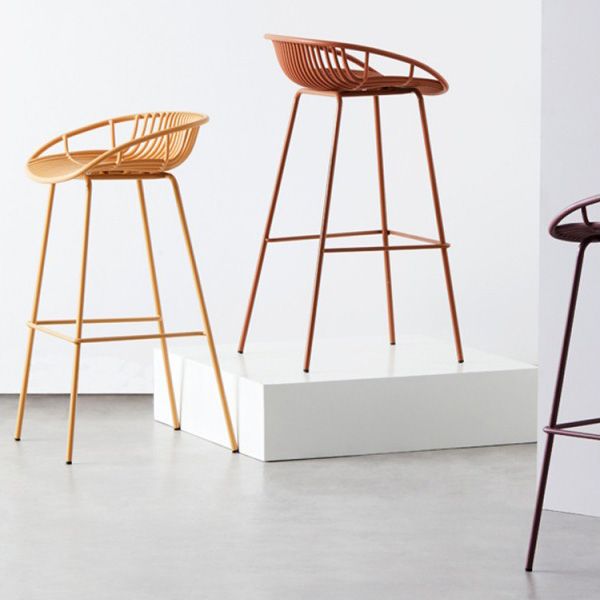 Modern Style Bar-stool Metal Counter Bar Stool with Metal Legs for Kitchen