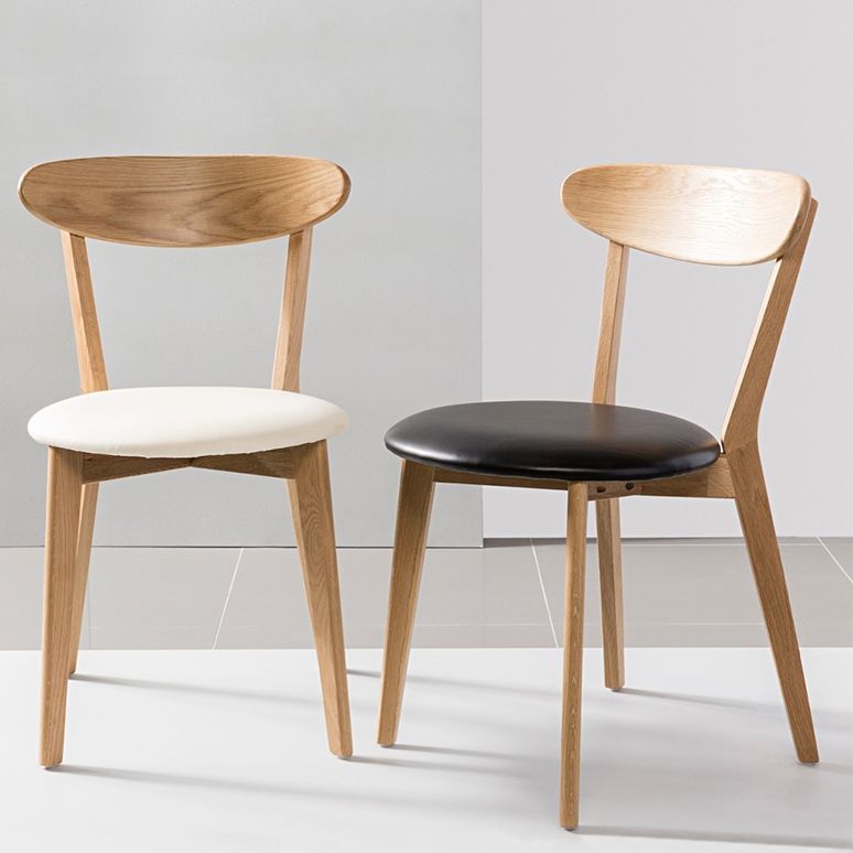 Sedia da pranzo contemporanea sedia senza bracciole opaco in legno massiccio sedia