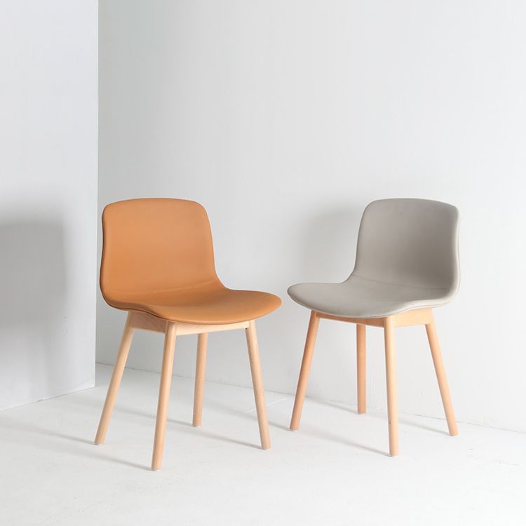Sillas de comedor de madera contemporáneas Sillas de comedor tapizadas sin brazos para restaurante