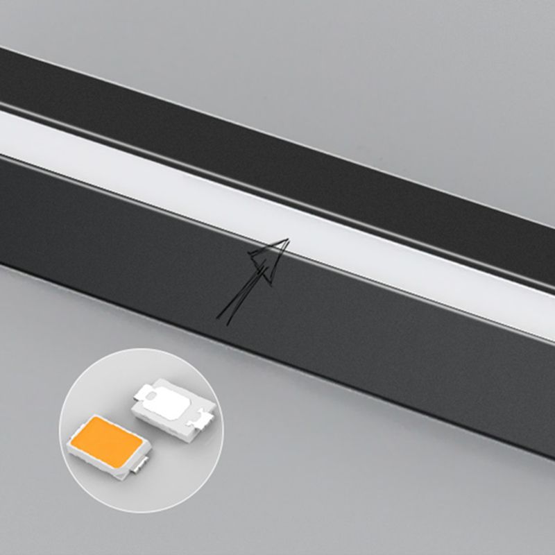 1-Light Linear Wall Mount Light Modern Style Metal Wall Mount Lighting in Black