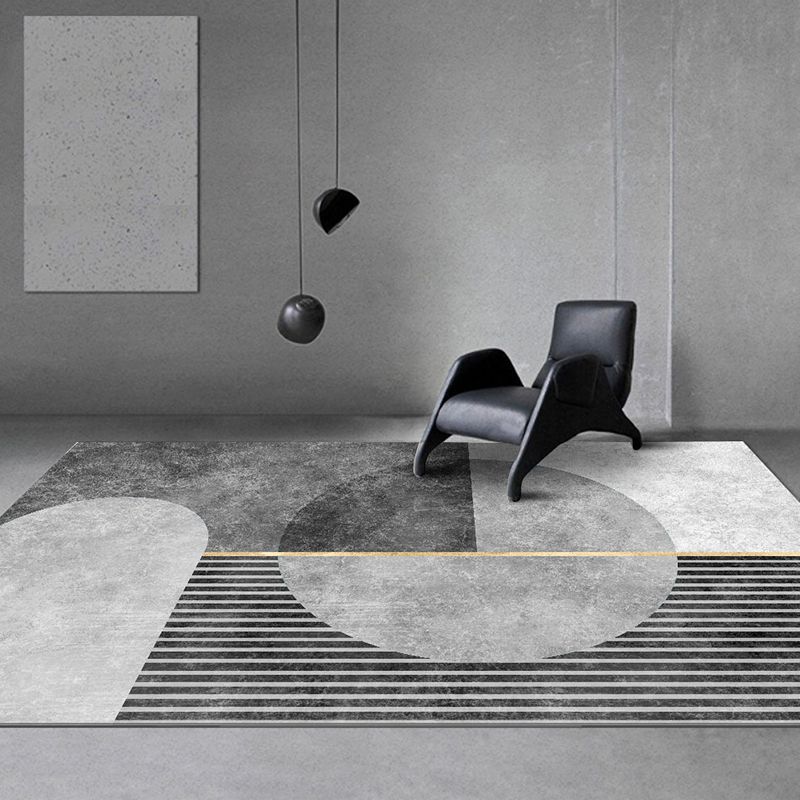 Lichtgrijs modern tapijt polyester grafisch binnen tapijt niet-slip achterste tapijt voor darwing kamer