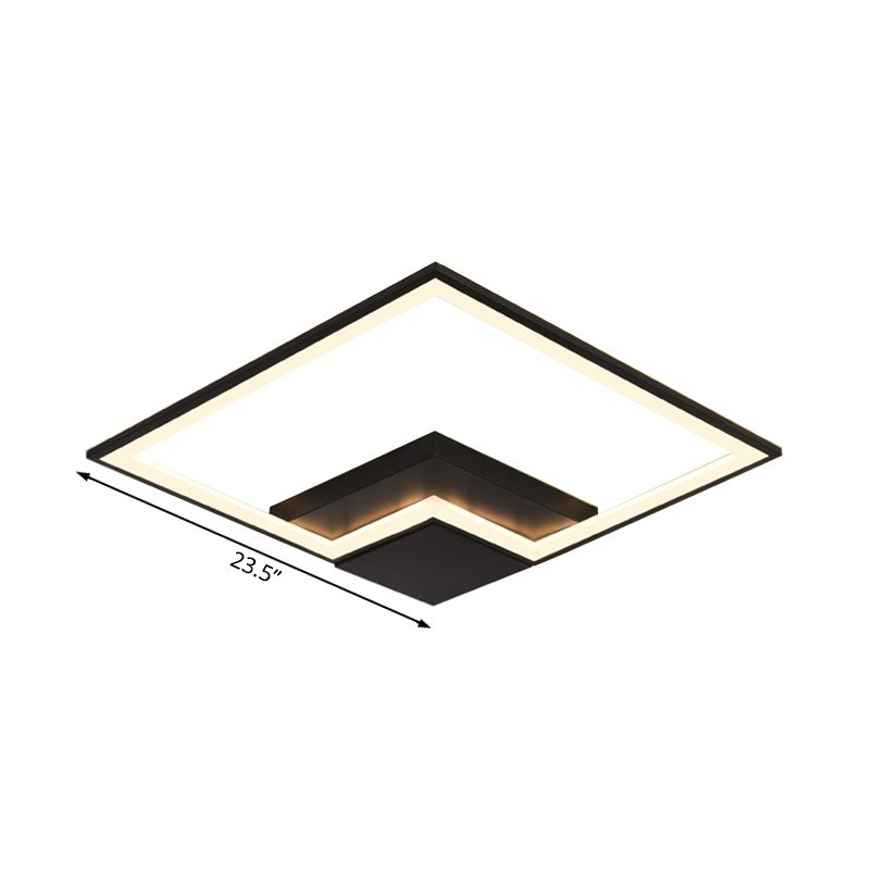 Negro/Blanco/Blanco/Negro y Blanco Antorcha Cuadrada de Antorcha Simplicidad 16 "/19,5" /23,5 " Lámpara de Chorro Acrílico LED de ancho en la luz cálida/blanca