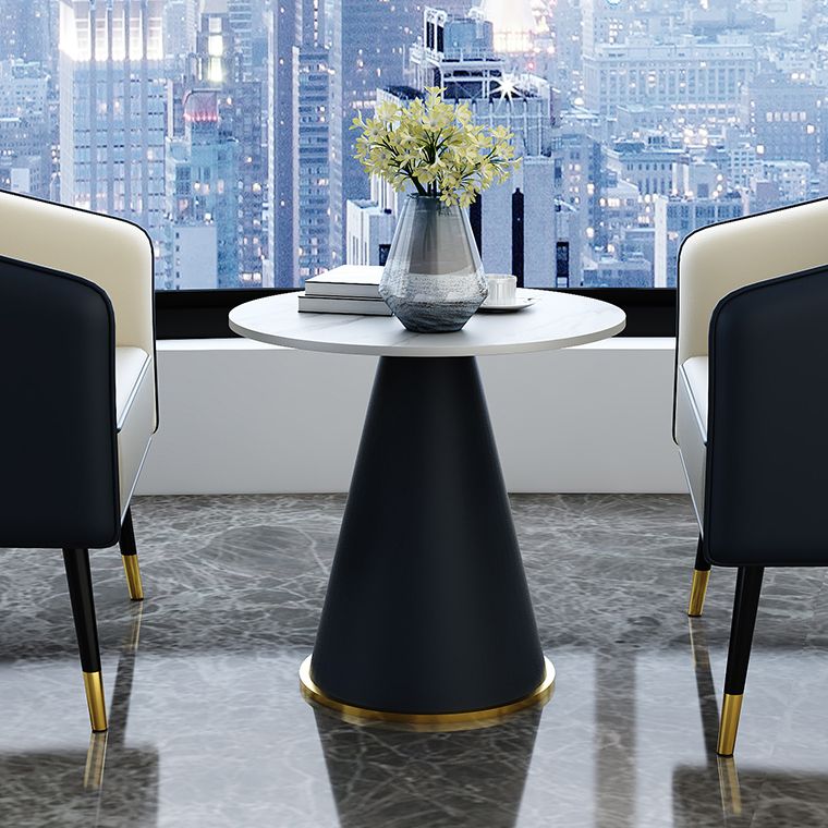 Round Table 23.6'' Dinette Table Traditional Luxury Dinner Room Table with Pedestal Casual