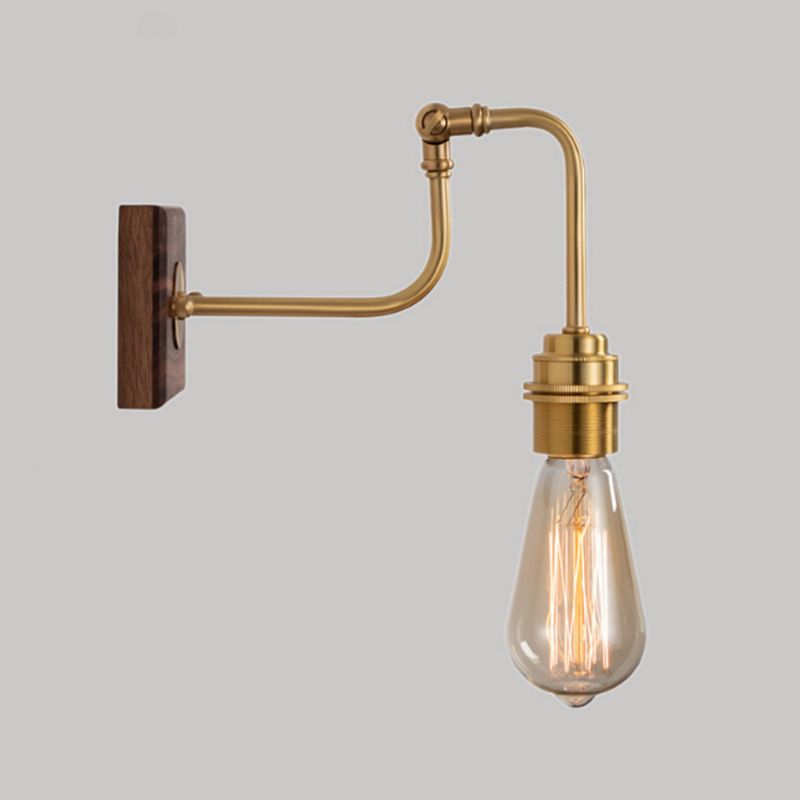 Modern Square Shape Vanity Light with Wood Base for Powder Room Washroom