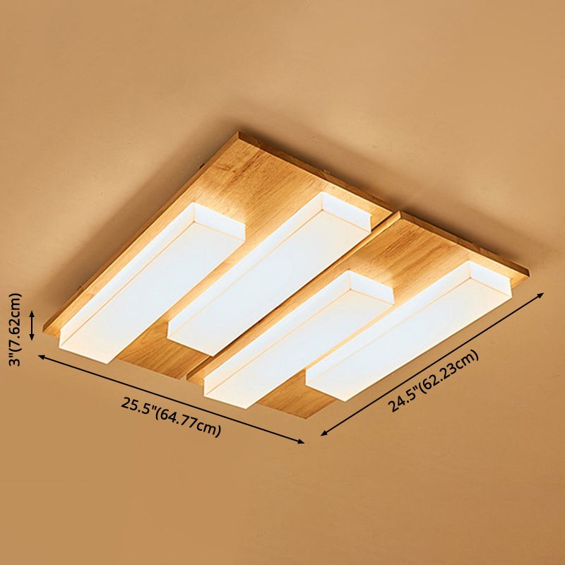 Indoor Rechteckige Flush Mount Light Japanische Stil Ultra-dünne Flush Deckenleuchte