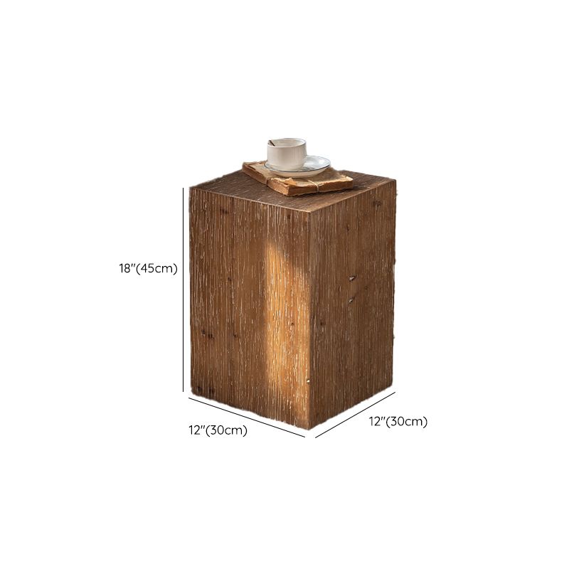 Rustic Geometric Accent Side Table Wooden Side End Snack Table