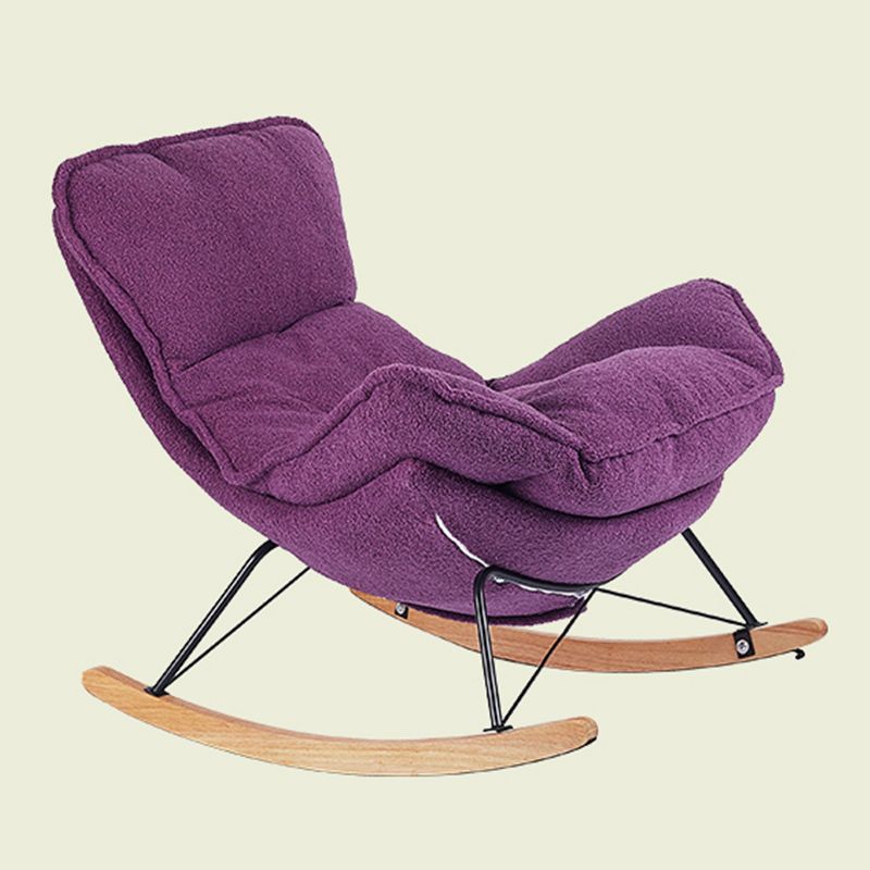 Contemporary Rocking Chair Fabric Upholstered Tufted Wing Chair Back Baby Rocking Chair