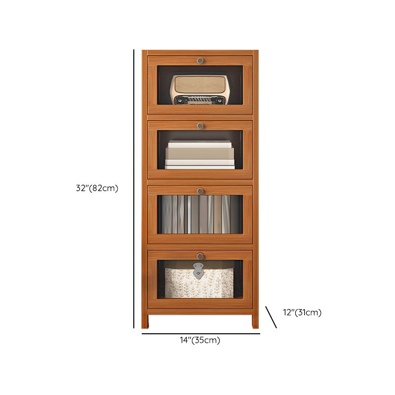 Mid-Century Modern 13.8"W Accent Chest Rectangle Side Cabinet in Brown