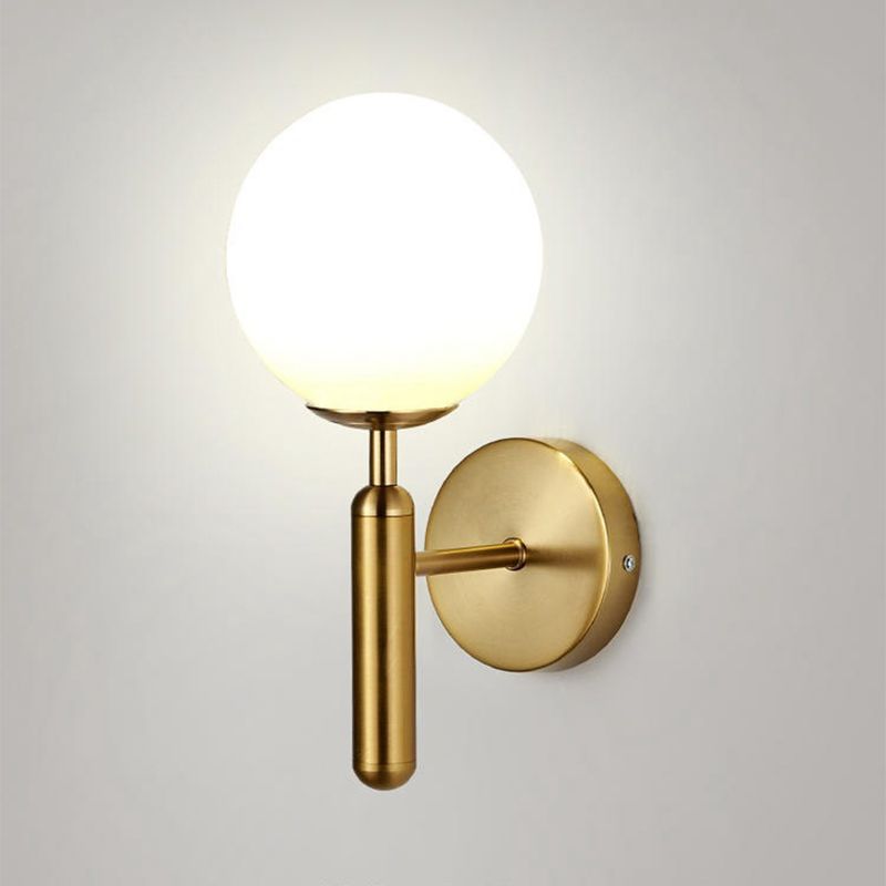 Modern Style Globe Wall Light Glass 1 Light Sconces for Bedroom