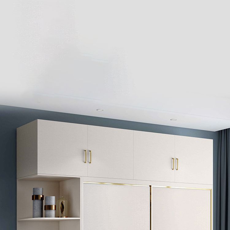 White Colour Wooden Wardrobe Modern Cloth Rod Included Wardrobe Closet for Bedroom