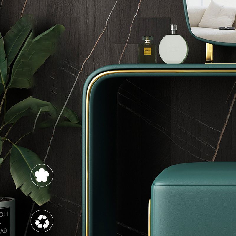 Glam Make-up Vanity with 2 Storage Drawers 20.47" Wide Faux Leather Dresser