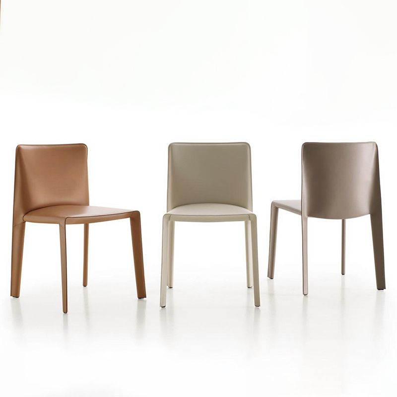 Silla lateral de estilo moderno para el hogar, silla tapizada de metal con respaldo sólido para comedor
