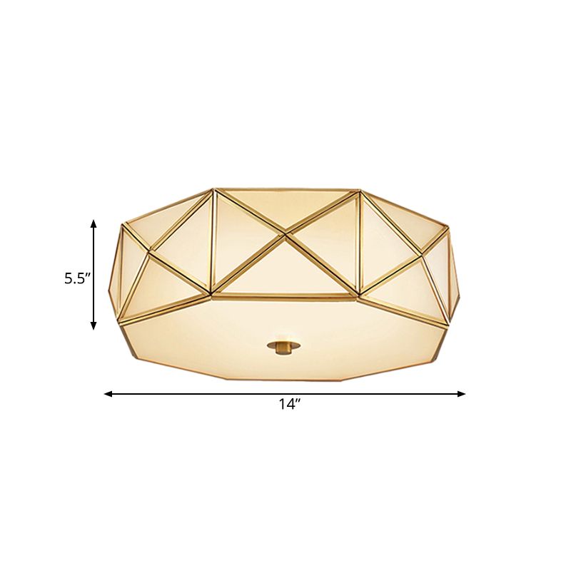 3/4/6 Allumage de l'octogone de fixation Minimaliste Brass Metal Ceiling Mounted Lamp for Bedroom, 14 "/16.5" /20.5 " W