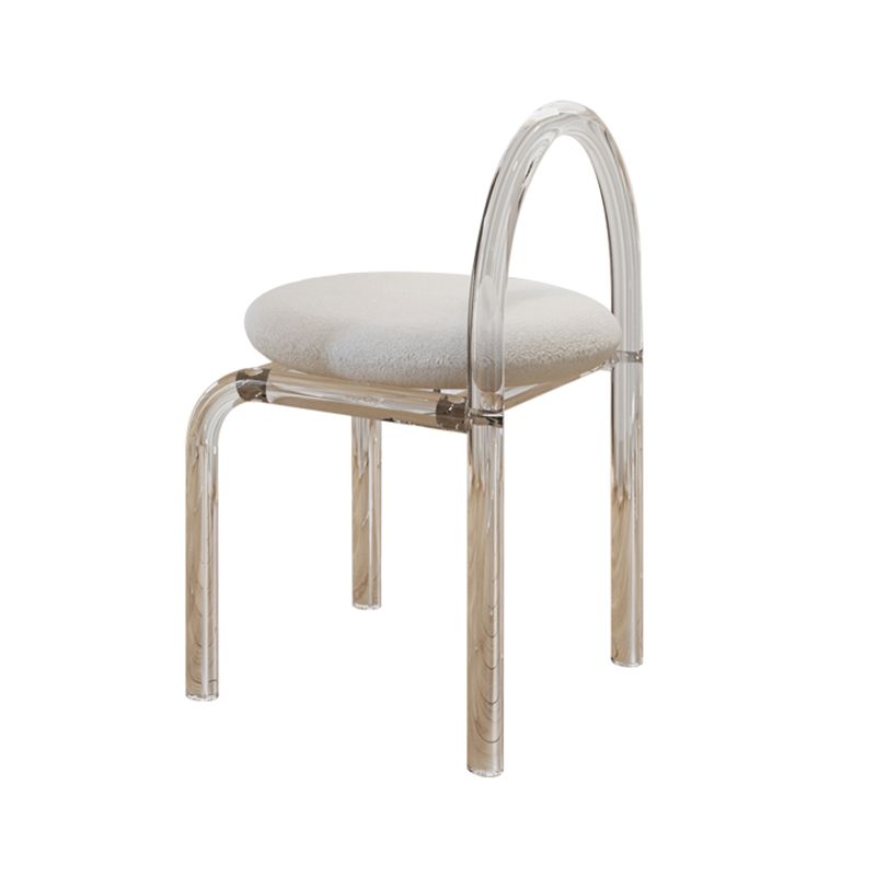 Modern 29.53" H Clear Acrylic Vanity Table Set with Mirror and Stool in White