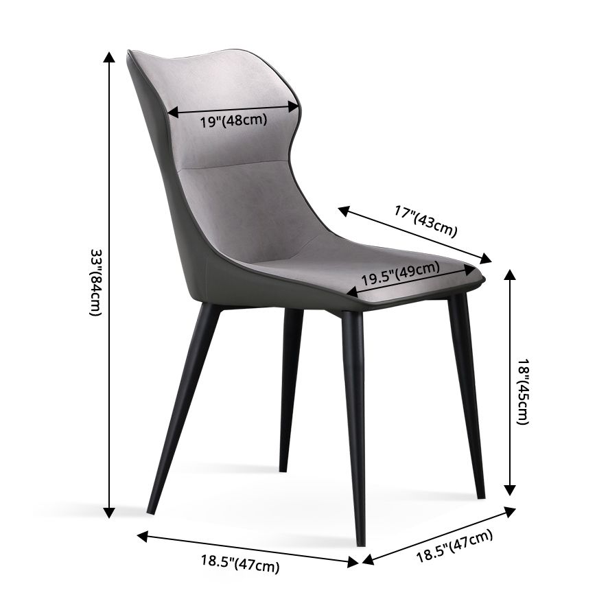 Contemporary Metal Dining Room Armless chairs Upholstered Side Chairs for Home Use