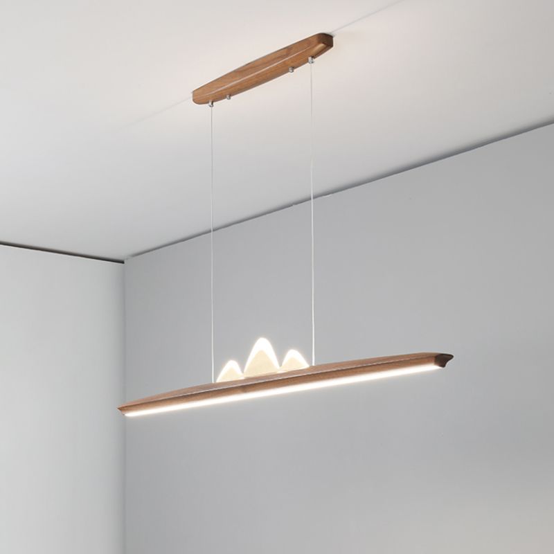 Modern Style Pendant Lighting Fixtures Wooden Shade Island Lighting Ideas for Kitchen