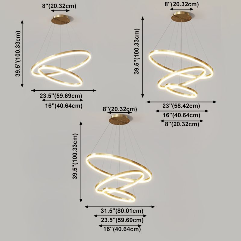 Multi-tier kroonluchter lamp Moderne ring kroonluchter verlichtingsarmaturen met witte acrylschaduw