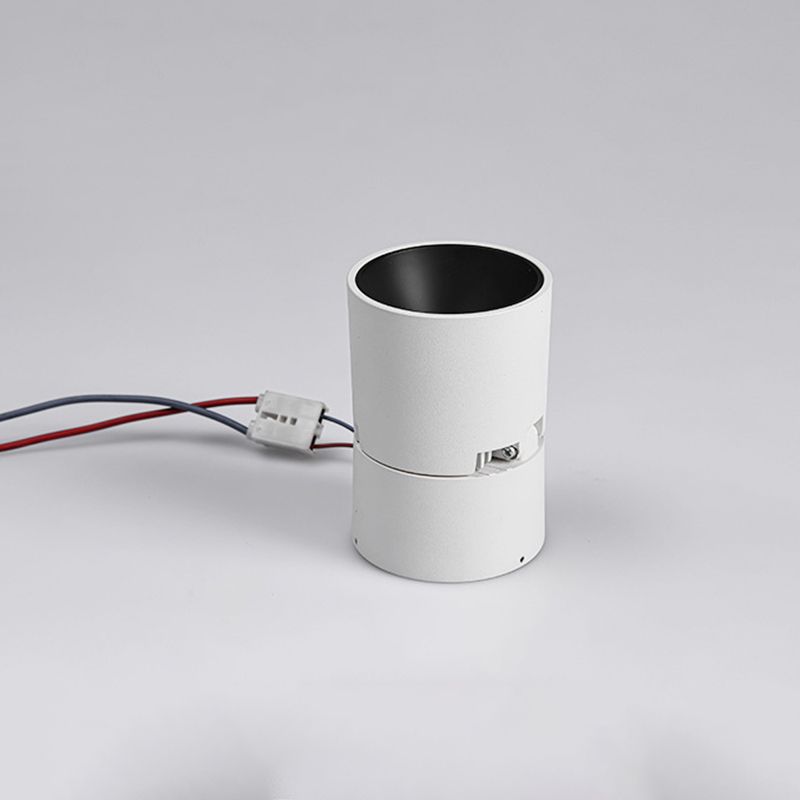 Adjustable Cylindrical LED Downlight Nordic Metal White and Black Inner Ceiling Lamp for Living Room