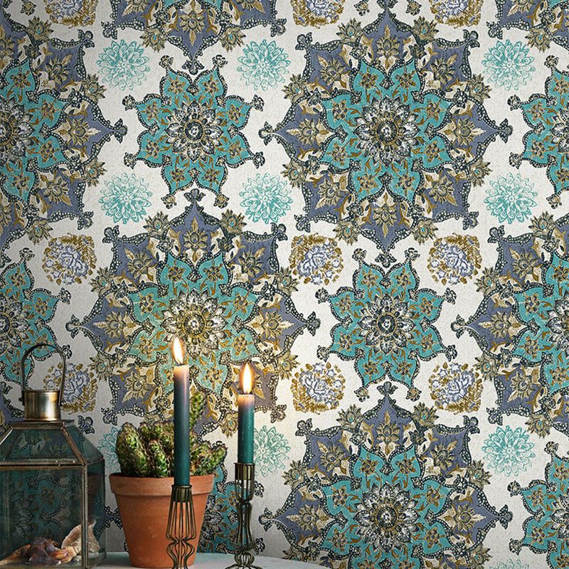 Neutral Color Totem Wall Art for Accent Wall Asia Inspired Wallpaper, 33-foot x 20.5-inch