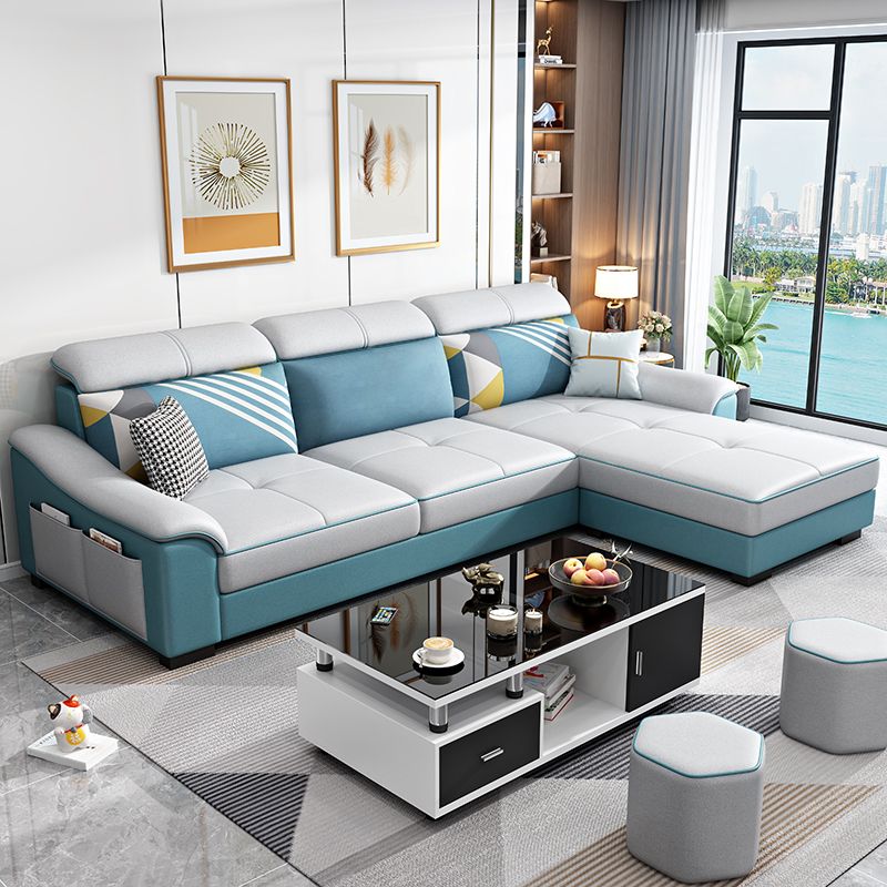 Faux Leather Removable Cushions Sloped Arms Sectionals with Storage and Wear-Resistant