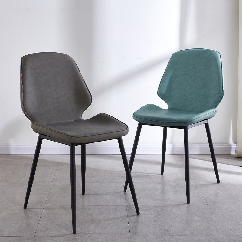 Chaise de salle à manger en métal de style contemporain, chaises latérales sans accoudoirs à oreilles pour cuisine