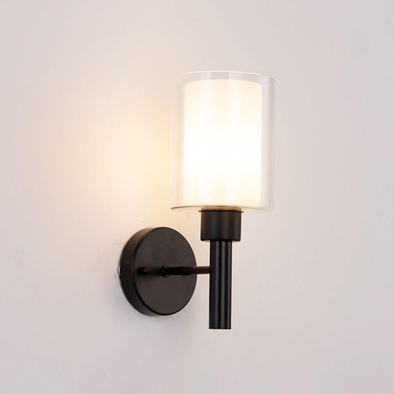 Lámpara de pared de pared de pared de cilindro de estilo moderno 1 lámpara de pared ligera montada en la pared