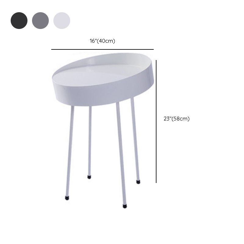 Mid-Century Modern Coffee Table with 4 Legs and Iron Round Top