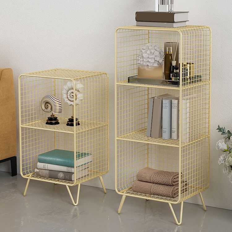 Nordic Metal Closed Back Bookcase Rectangle Storage Bookshelf