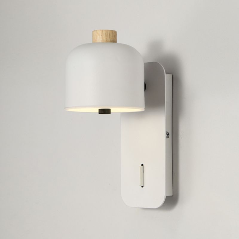 Modern Simple Iron Wall Light Cylinder Shape Rotatable Wall Lamp for Bedroom