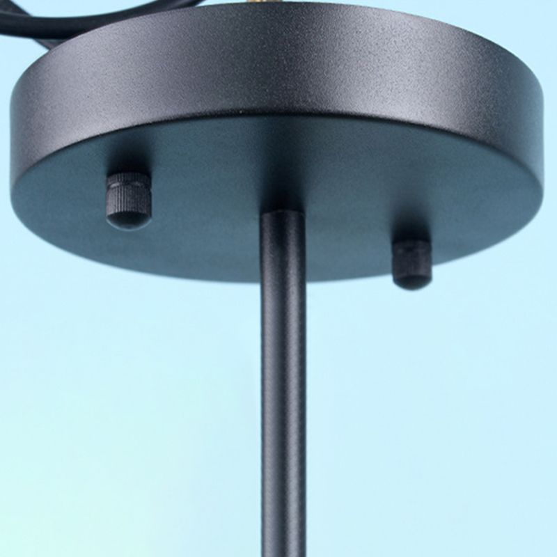 3/5-Light Ceiling Lamp Loft Industrial Open Bulb Metal Semi Flush Light in Wood for Bedroom