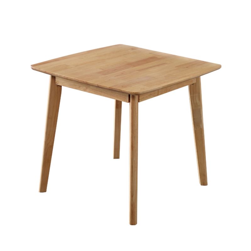 Square 4 Legs Industrial Dining Table Wood Color Fixed Table of Solid Wood