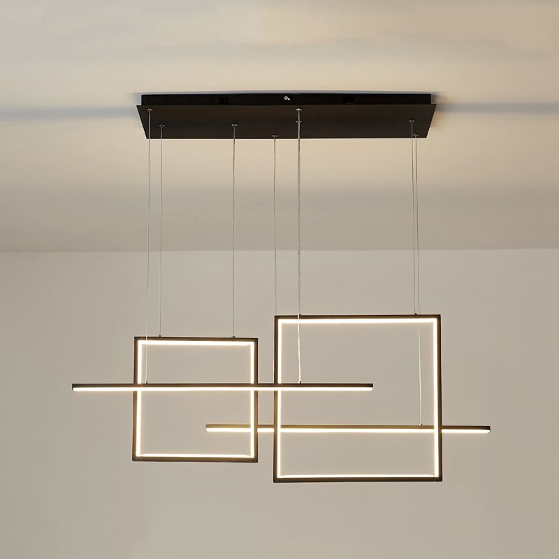 Pendre simple Light Black 4-Light Metal Pending Lighting Fixtures for Dining Room