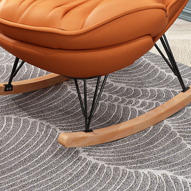 Contemporary Rocking Chair Solid Wood Rocker Chair with Seat Cushion