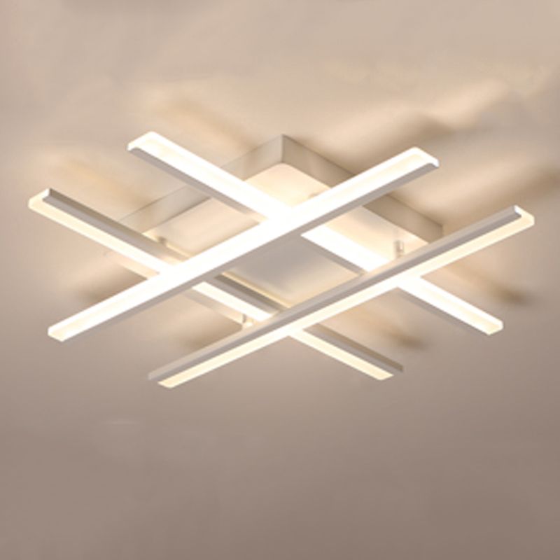 Plafonnier LED en forme de ligne, montage encastré en fer moderne pour chambre à coucher et salon
