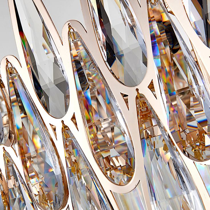 Eigentijdse ronde hanglamp lichte armatuur kristal woonkamer kroonluchter in helder