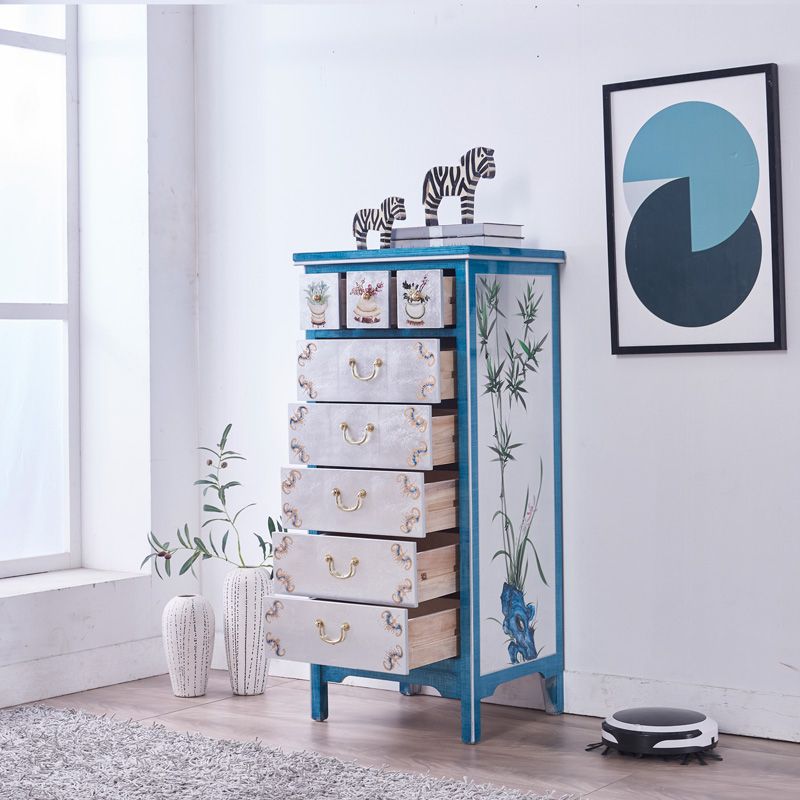American Traditional Lingerie Chest Wood Storage Chest for Bedroom