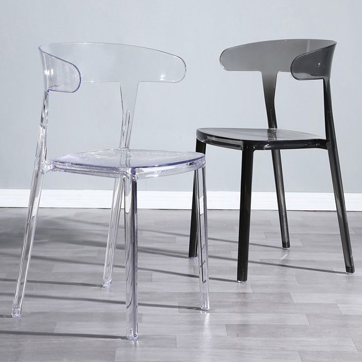 Silla de comedor de plástico de estilo nórdico, silla lateral de comedor con respaldo abierto para uso en restaurantes
