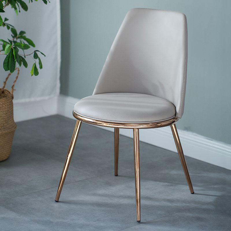 Glam Style Side Chair Parsons Indoor Dining Chair with Gold Legs