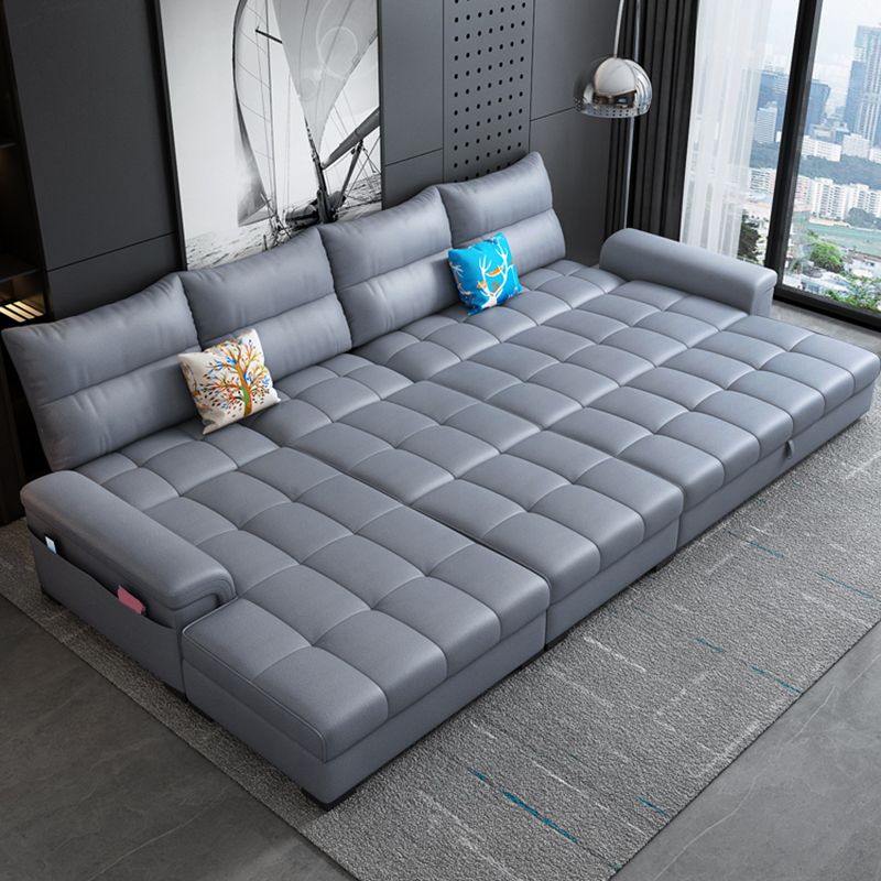 Tufted Back Faux Leather Stain-Resistant Furniture Sectionals