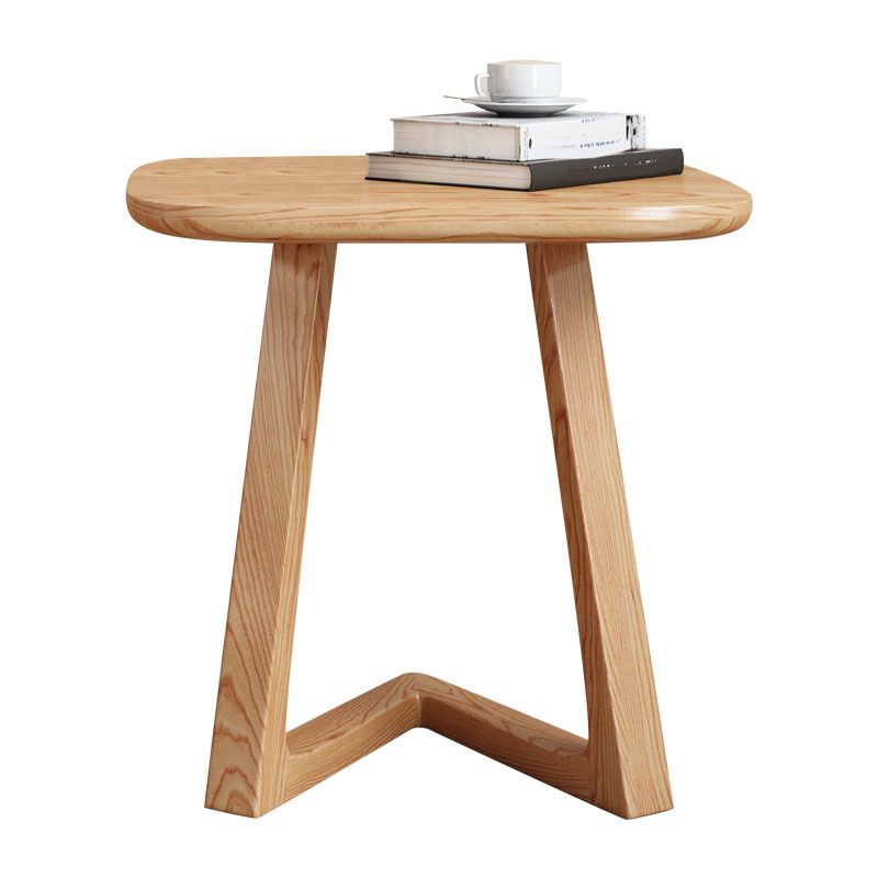 Solid Wood Square Top Side Table 19.7" Tall Abstract Base End Table