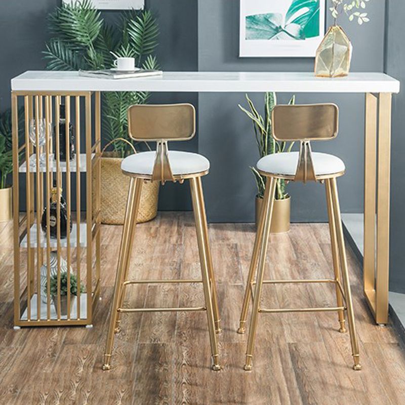 Glam 1/3 Pieces Bar Table Set Rectangle Wood Counter Table with High Stools for Cafe
