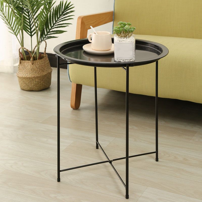Medieval Modern Style Round Square Metal Table 4 Legs Base Side Table