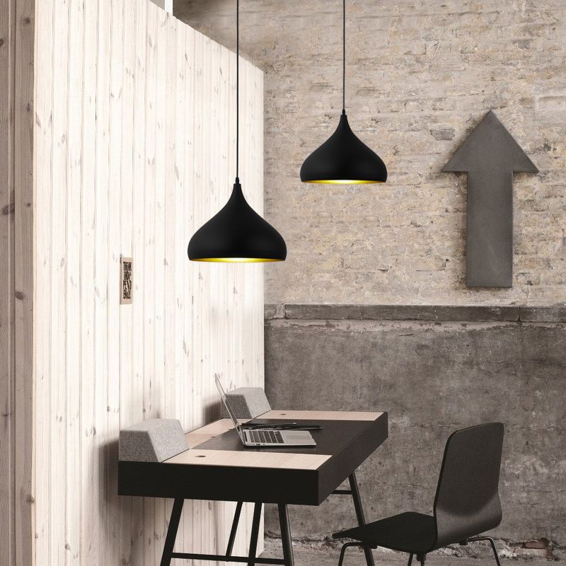 Kit de luz colgante de metal restaurante industrial sombreado en blanco lámpara colgante