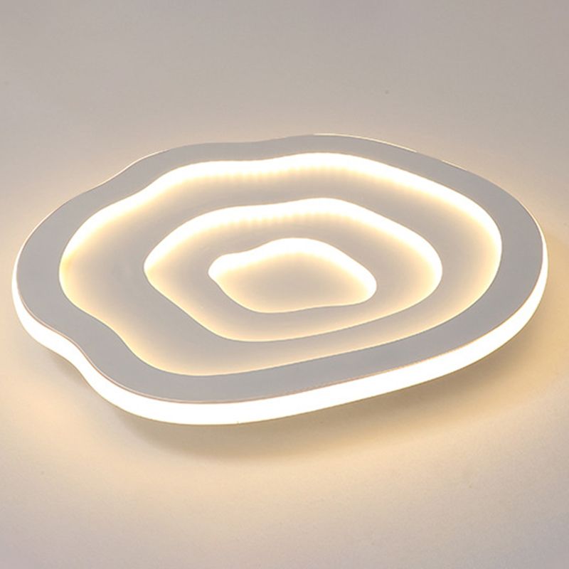 1-Light Geometrische Schatten Bündig Mount Moderne Einfache Style Flush Mount Deckenleuchte in Weiß