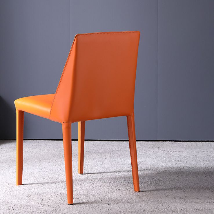 Faux Leather Armless Dining Chairs Modern Home Dining Side Chair